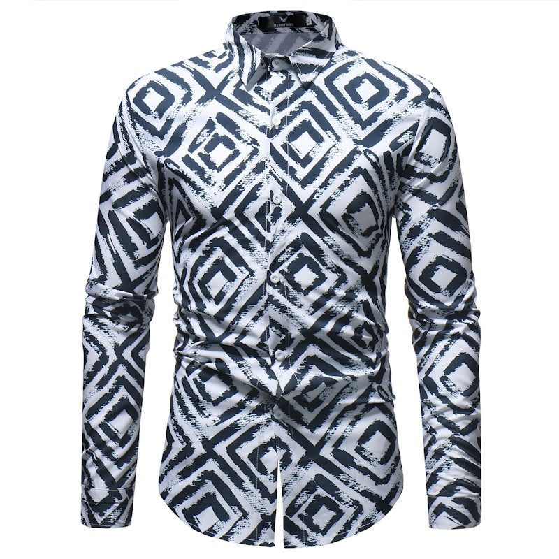 New Fashion Mens Print Shirt