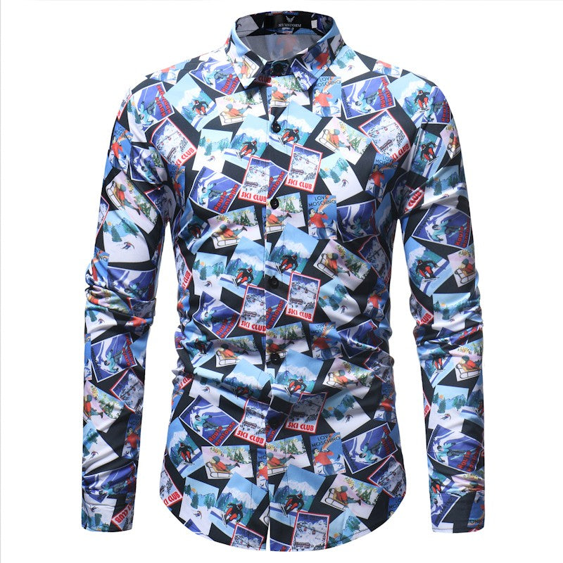 New Fashion Mens Print Shirt